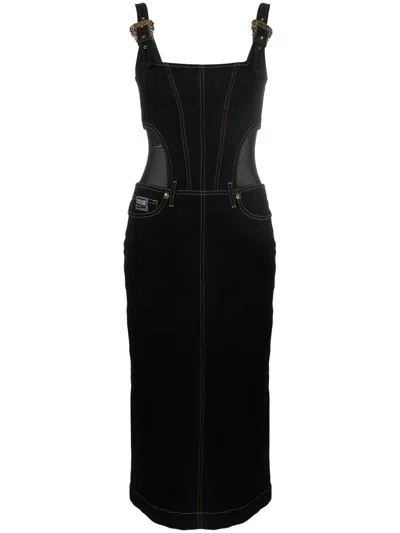 Versace Jeans Couture Buckle Dress Clothing In Black