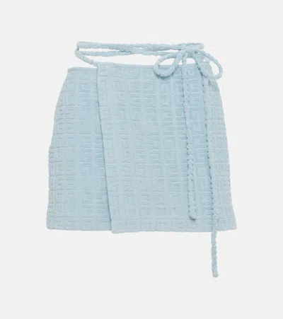 Givenchy Plage 4g Cotton-blend Terry Wrap Skirt In Blue