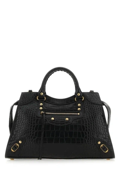 Balenciaga Woman Black Leather Neo Classic City Handbag