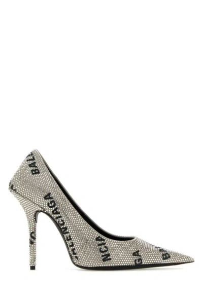 Balenciaga Woman Embellished Suede Square Knife Pumps In Multicolor