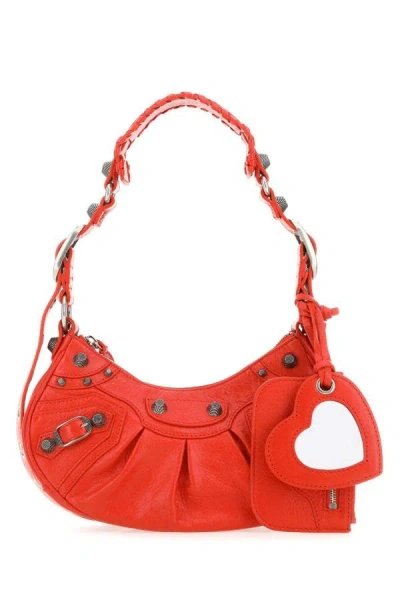 Balenciaga Woman Red Nappa Leather Le Cagole Xs Shoulder Bag