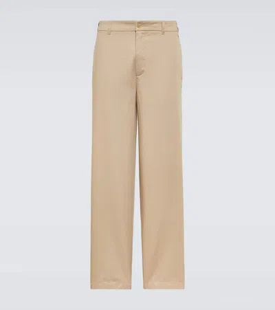 Acne Studios Cotton Straight Chinos In Brown