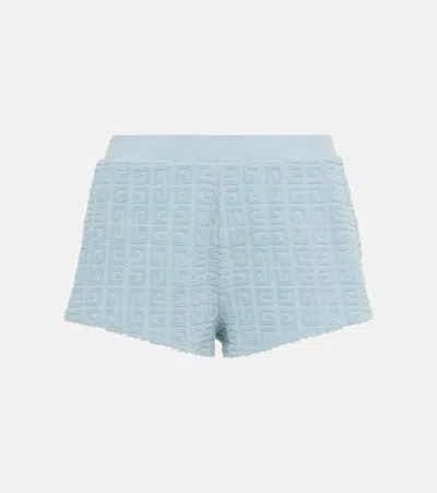 Givenchy Plage 4g Cotton-blend Terry Shorts In Blue