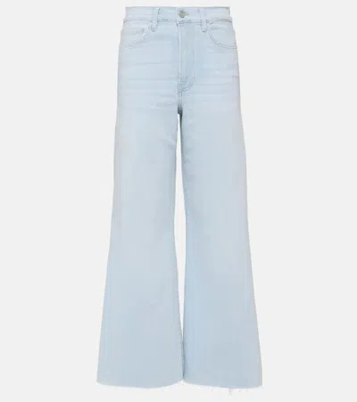 Frame Le Palazzo Cropped Wide-leg Jeans In Blue