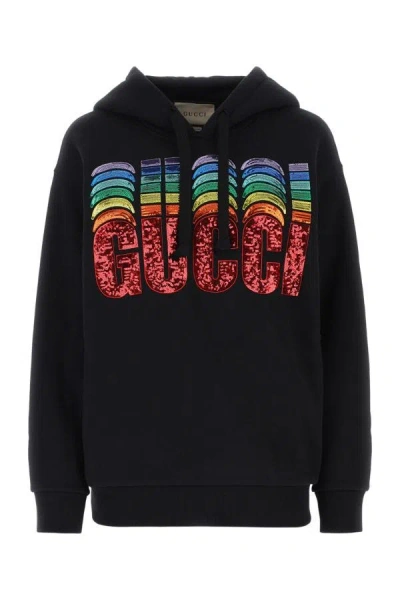 Gucci Woman Black Cotton Sweatshirt