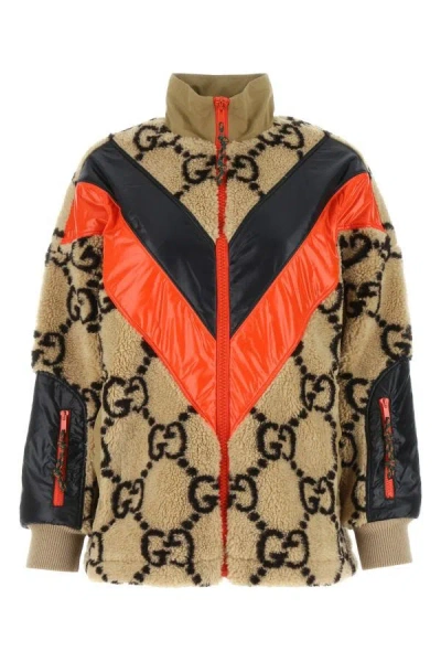 Gucci Woman Embroidered Teddy Jacket In Multicolor