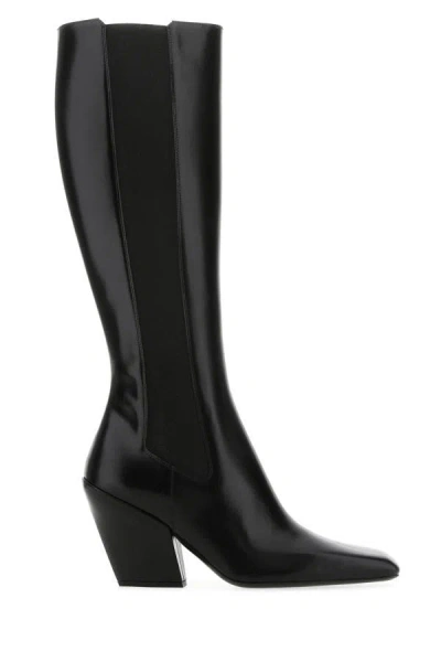 Prada Woman Black Leather Boots