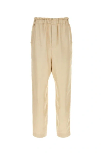 Saint Laurent Man Embroidered Satin Trouser In Multicolor