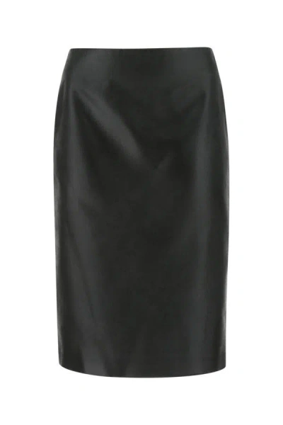 Saint Laurent Satin Skirt In Black