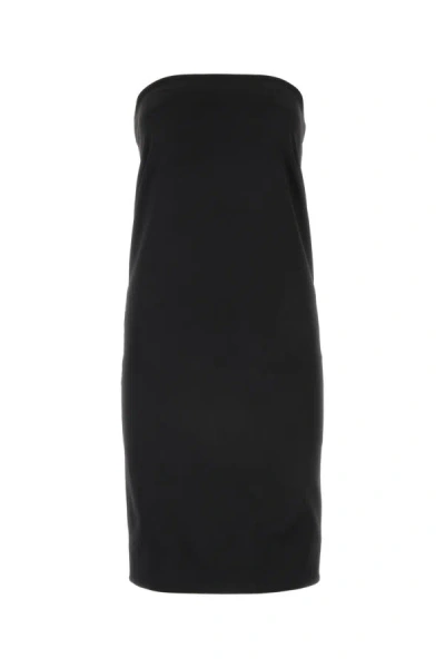 Saint Laurent Woman Black Stretch Silk Dress