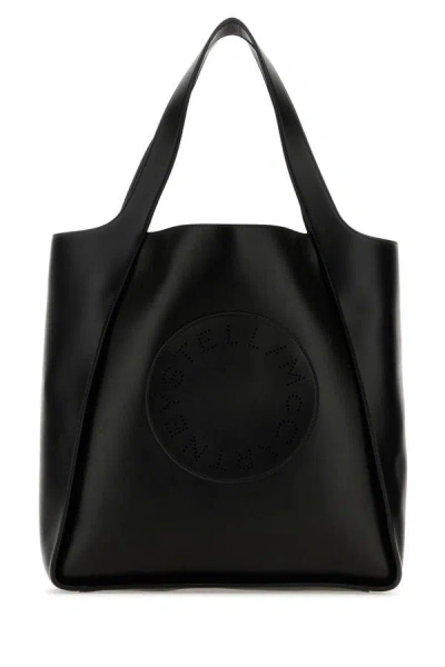 Stella Mccartney Black Alter Mat Stella Logo Shopping Bag