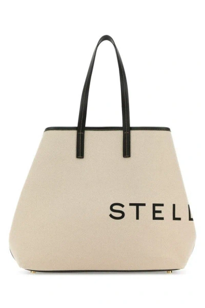Stella Mccartney Woman Sand Cord Stella Logo Shopping Bag In Brown