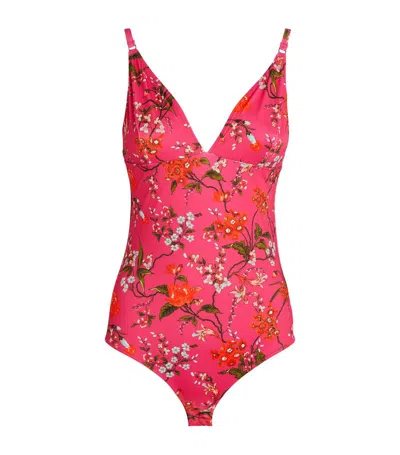 Erdem Floral Swimsuit In Pink