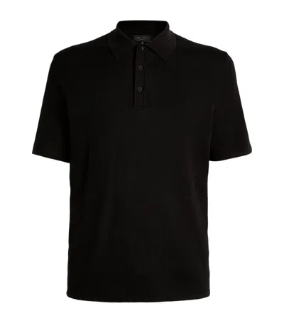 Rag & Bone Mesh Harvey Polo Shirt In Black