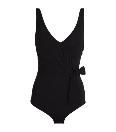 Gottex Side-tie Surplice Swimsuit In Black