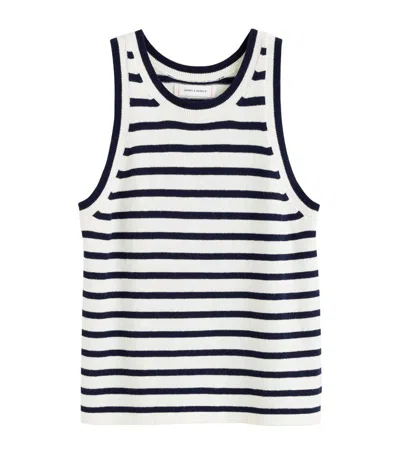Chinti & Parker Striped Knitted Tank Top In Blue