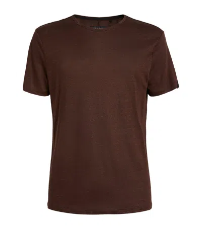 Rag & Bone Linen T-shirt In Brown