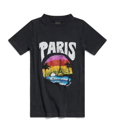 Balenciaga Paris Logo T-shirt In Grey
