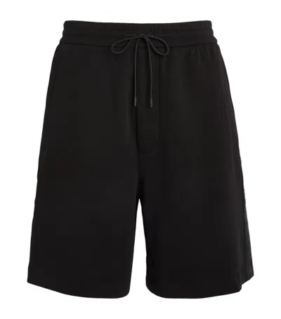 Emporio Armani Logo-tape Drawstring Bermuda Shorts In Black