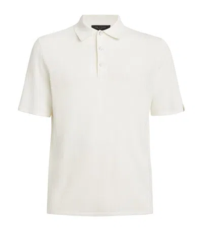 Rag & Bone Mesh Harvey Polo Shirt In White