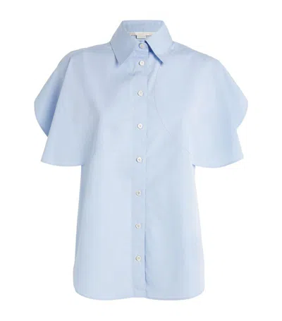 Stella Mccartney Round-sleeve Shirt In Blue