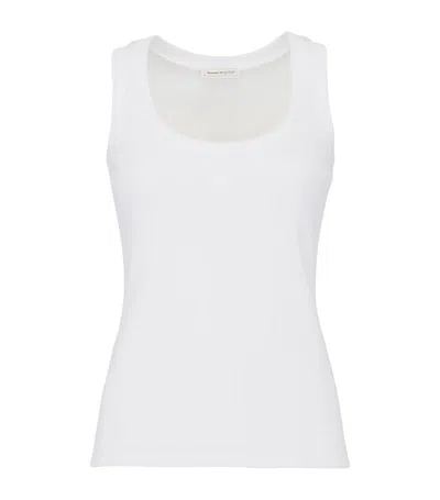 Alexander Mcqueen Ribbed Tank Top In White