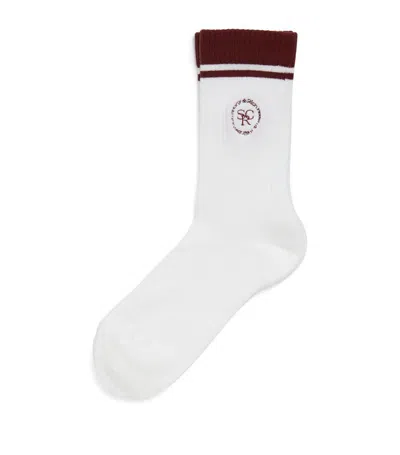 Sporty And Rich Cotton Logo Socks In White