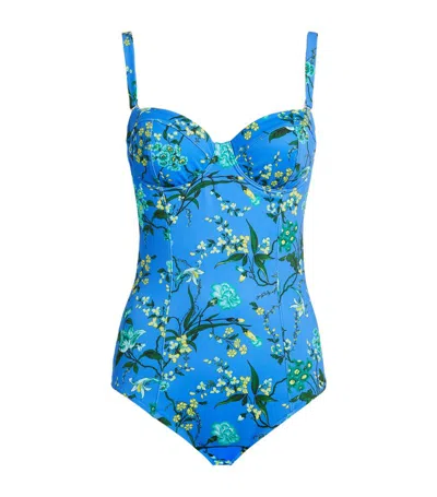 Erdem Floral Swimsuit In Blue