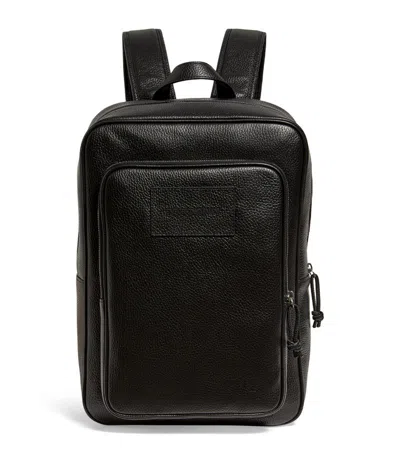 Emporio Armani Grained-leather Backpack In Black