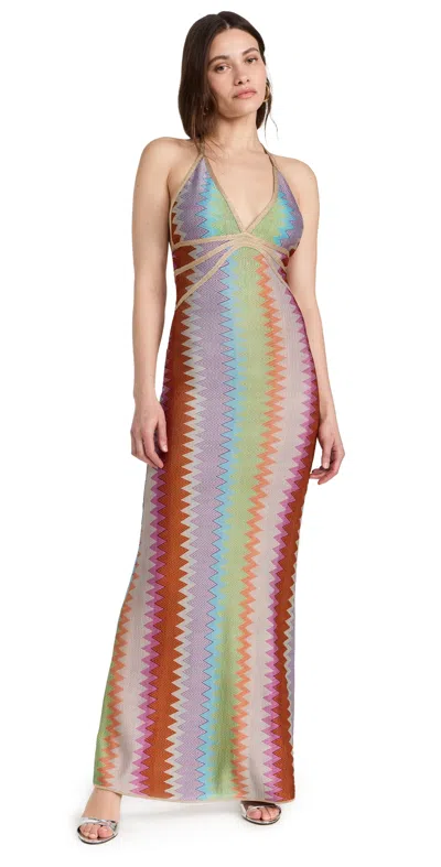 Alexis Enna Chevron Maxi Dress In Multi Color