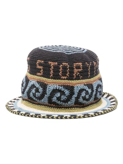 Story Mfg. Brew Crochet Knit Hat In Black Spiral