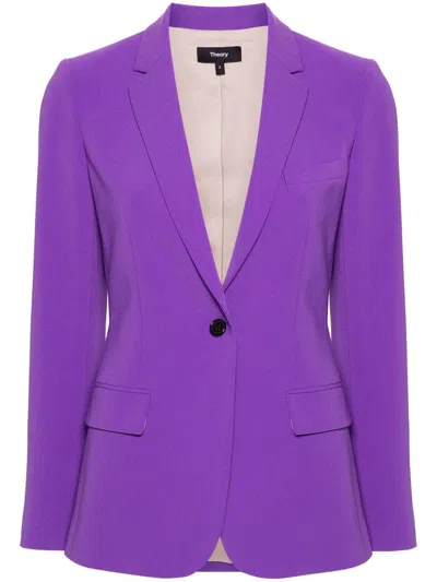 Theory Staple Crepe Blazer In 1qy Bright Peony