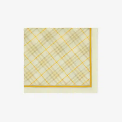Burberry Check Cotton Scarf In Wheat