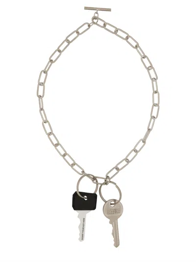 Mm6 Maison Margiela "numeric Signature" Key Necklace In Black