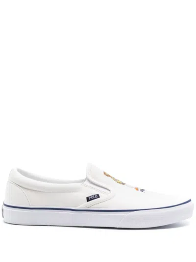 Polo Ralph Lauren Polo Bear Slip-on Trainers In White