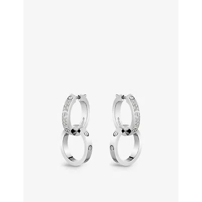 Cartier Womens White Gold Love 18ct White-gold And 0.13ct Diamond Hoop Earrings