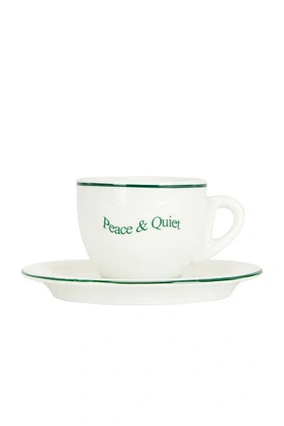 Museum Of Peace And Quiet Wordmark Espresso Set In White & Forest