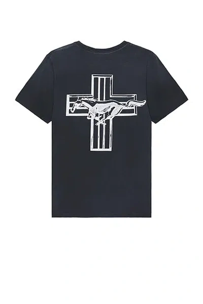 One Of These Days Mustang Cross Tee In Washed Black