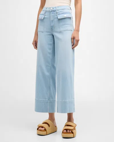 Frame The 70s Patch Pocket Crop Straight Jeans In Clarity Clean