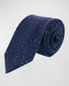 Trafalgar Men's Mystere Silk Metallic Polka Dot Tie In Blue