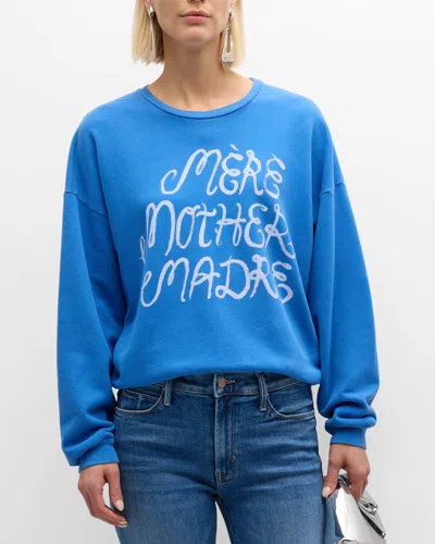 Mother The Drop Square Graphic Crewneck Sweatshirt In Mtd - Mere  Madre