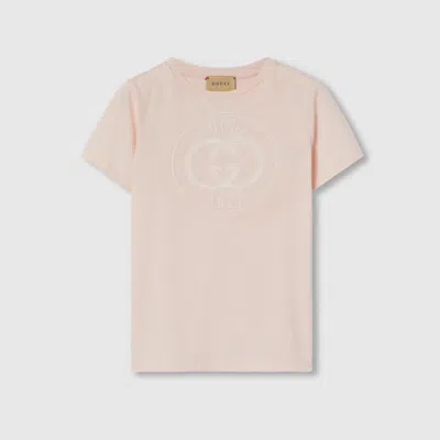 Gucci Printed Cotton T-shirt In Pink