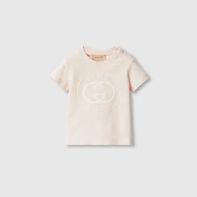 Gucci Babies' Printed Cotton T-shirt In Pink