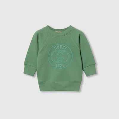 Gucci Babies' Sweatshirt With Interlocking G In Green