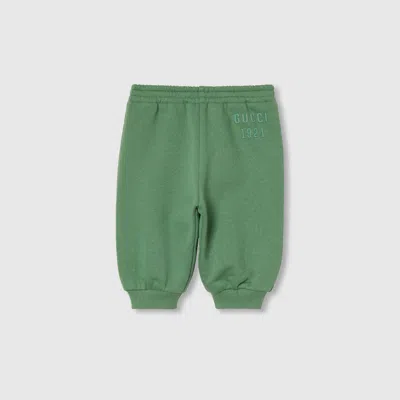 Gucci Babies' 1921 Cotton Jogging Pants In Green