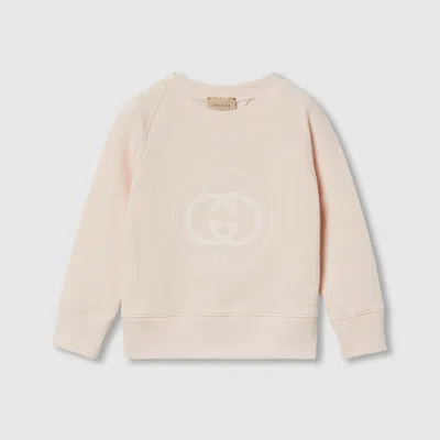 Gucci Kids' Printed Cotton Sweatshirt In Pink