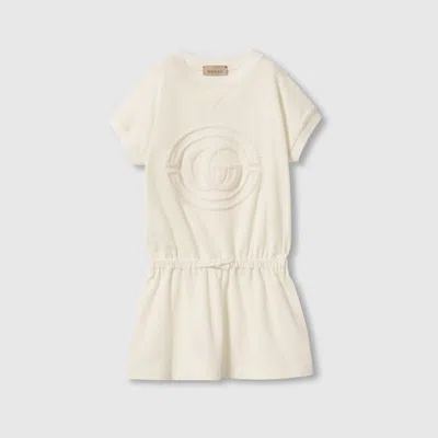 Gucci Kids' Cotton Dress With Embroidery In White