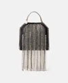 Stella Mccartney Crystal Fringe Falabella Tiny Tote Bag In Black