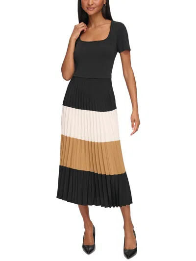 Karl Lagerfeld Womens Colorblock Polyester Maxi Dress In Multi