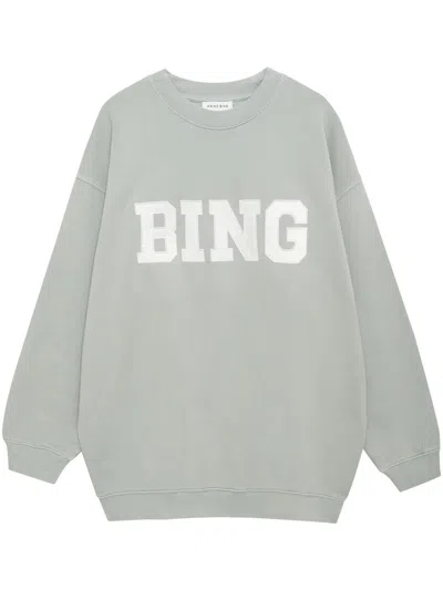 Anine Bing Tyler Sweatshirt Satin Bing Clothing In Green